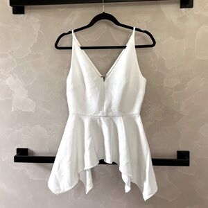 BCBGMaxAzria White Asymmetrical Camisole